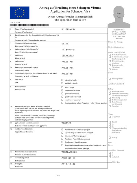 schengen visum antragsformular online